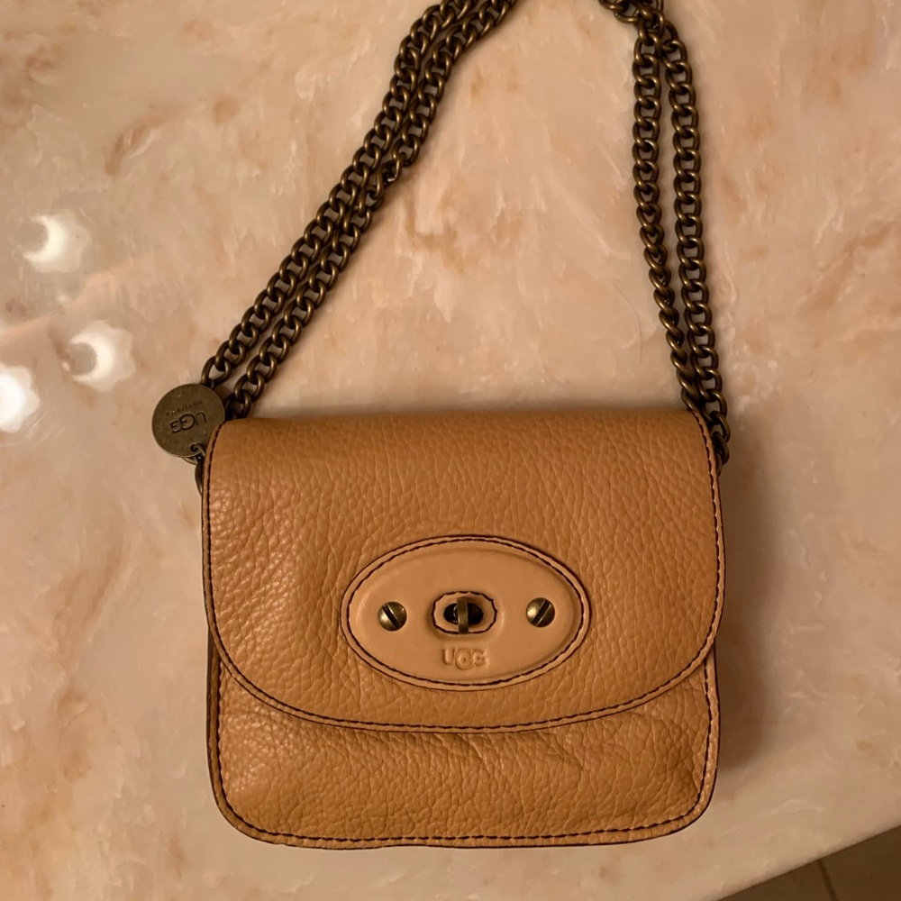 UGG leather chain strap crossbody bag